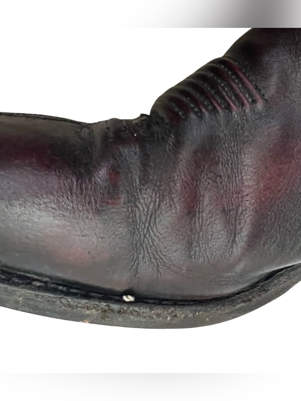 Lucchese 2000 Mens T3012R4 Kangaroo Black Cherry Red Leather Cowboy Boots - Picture 5 of 16